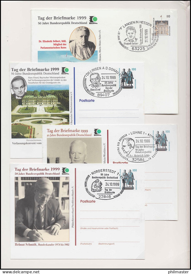 BDPh-Belegemappe Tag Der Briefmarke 1999: 50 Jahre Bundesrepublik Deutschland - Privé- & Lokale Post