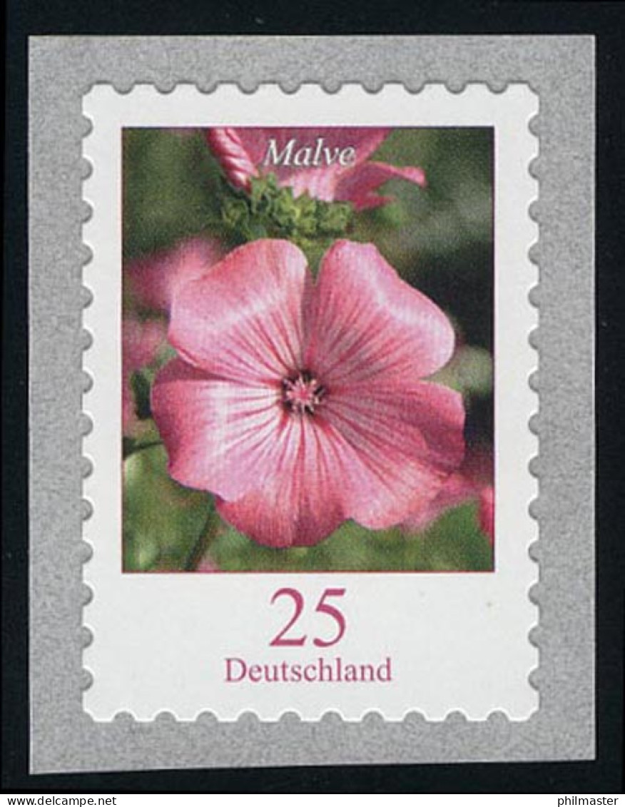 2513 Blumen 25 Cent Malve Sk Mit Rückseitiger Nummer 10000, Postfrisch ** - Roulettes