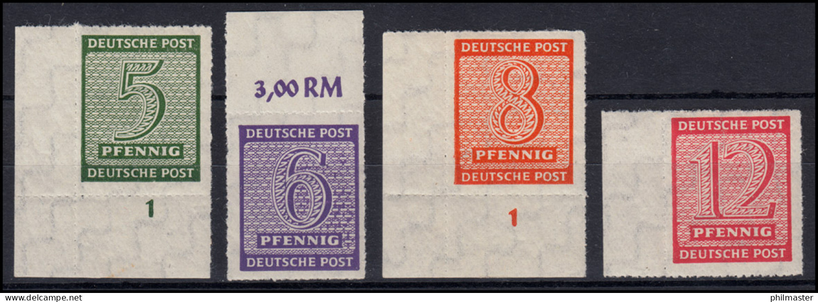 116-119 DX Ziffern Postmeistertrennung Roßwein, Satz **, Alle Geprüft Jasch BPP - Postfris