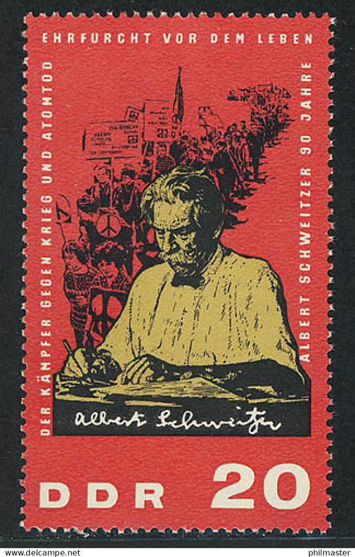 1085 Albert Schweitzer 20 Pf ** Postfrisch - Nuovi