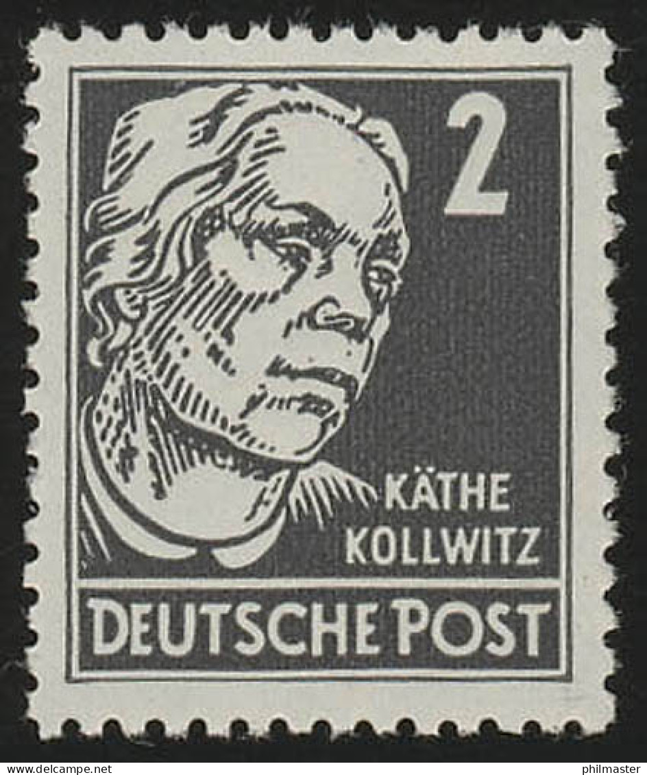 327vb XI Käthe Kollwitz 2 Pf Wz.2 XI ** Geprüft - Unused Stamps