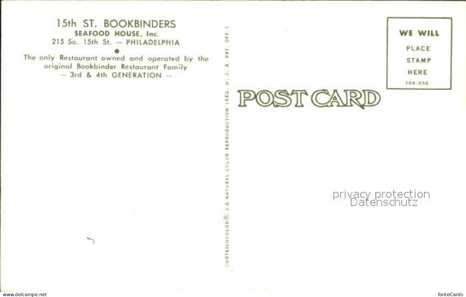 72439774 Philadelphia Pennsylvania Bookbinders Seafood House Philadelphia Pennsy - Other & Unclassified