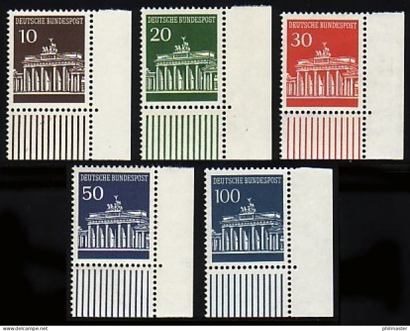 506-510 Brandenburger Tor, Ecke U.r. Satz ** - Unused Stamps