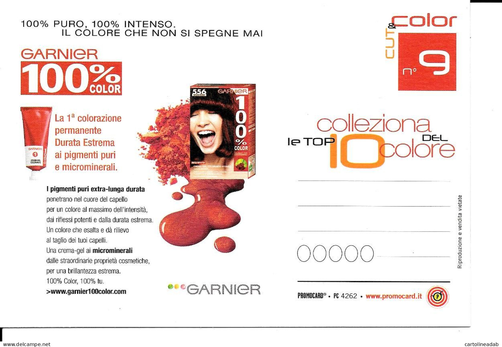 [MD9492] CPM - GARNIER 100% COLOR - PROMOCARD 4262 - PERFETTA - Non Viaggiata - Publicité