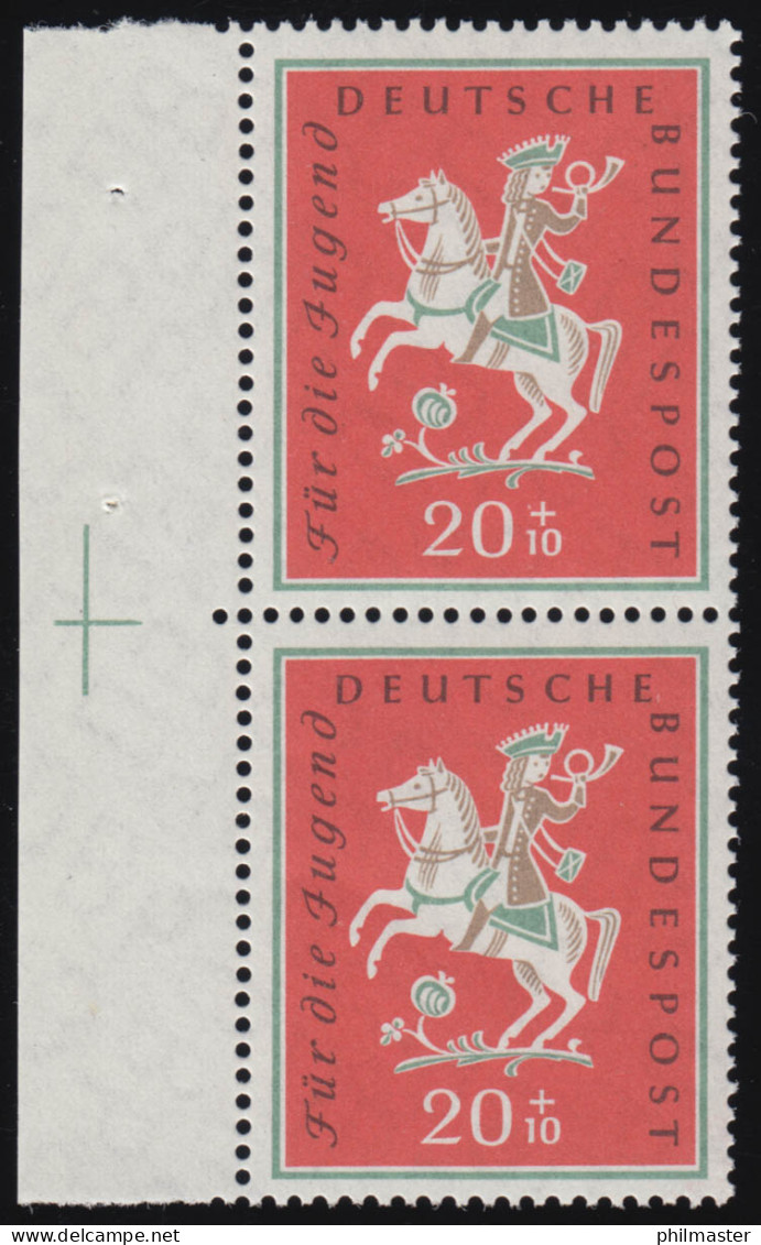 287 Jugend Volkslieder 20 ** Passerkreuz, Paar Links - Unused Stamps