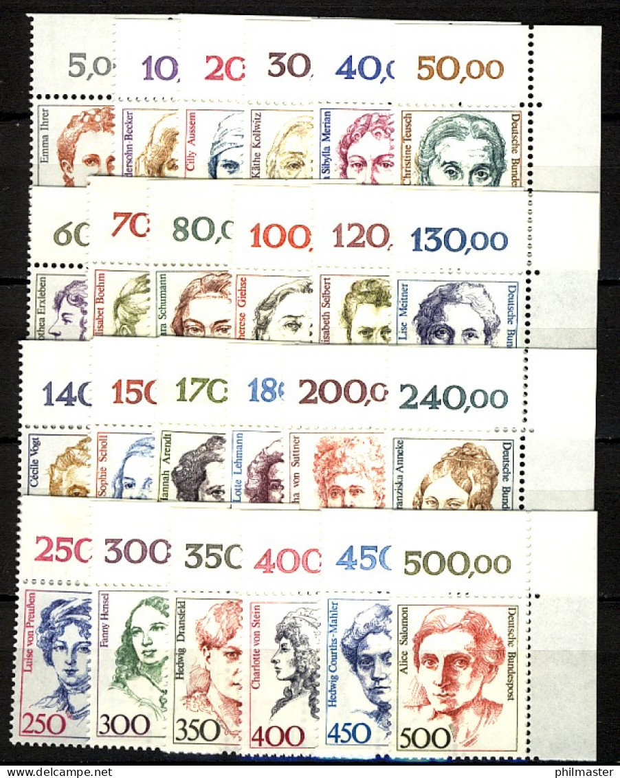 1304 Ff Frauen, 24 Werte Aus 100er-Bogen, Ecken O.r., Satz ** - Unused Stamps