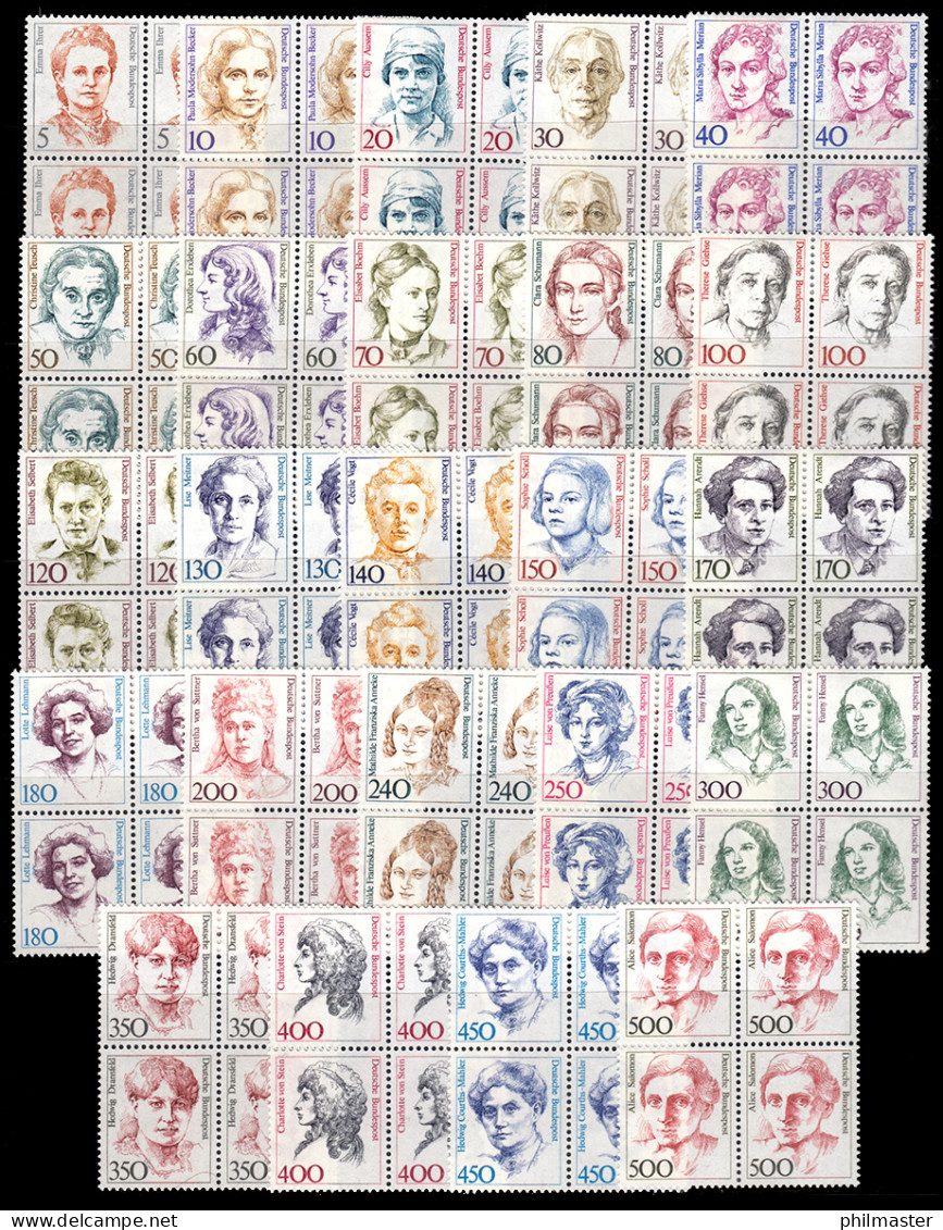 1304 Ff Frauen, 24 Werte Aus 100er-Bögen, Viererblöcke Satz ** Postfrisch Kpl. - Unused Stamps