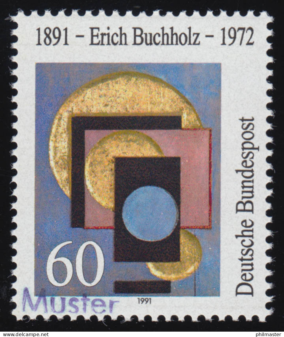 1493 Maler, Bildhauer Und Architekt Erich Buchholz, Muster-Aufdruck - Variétés Et Curiosités