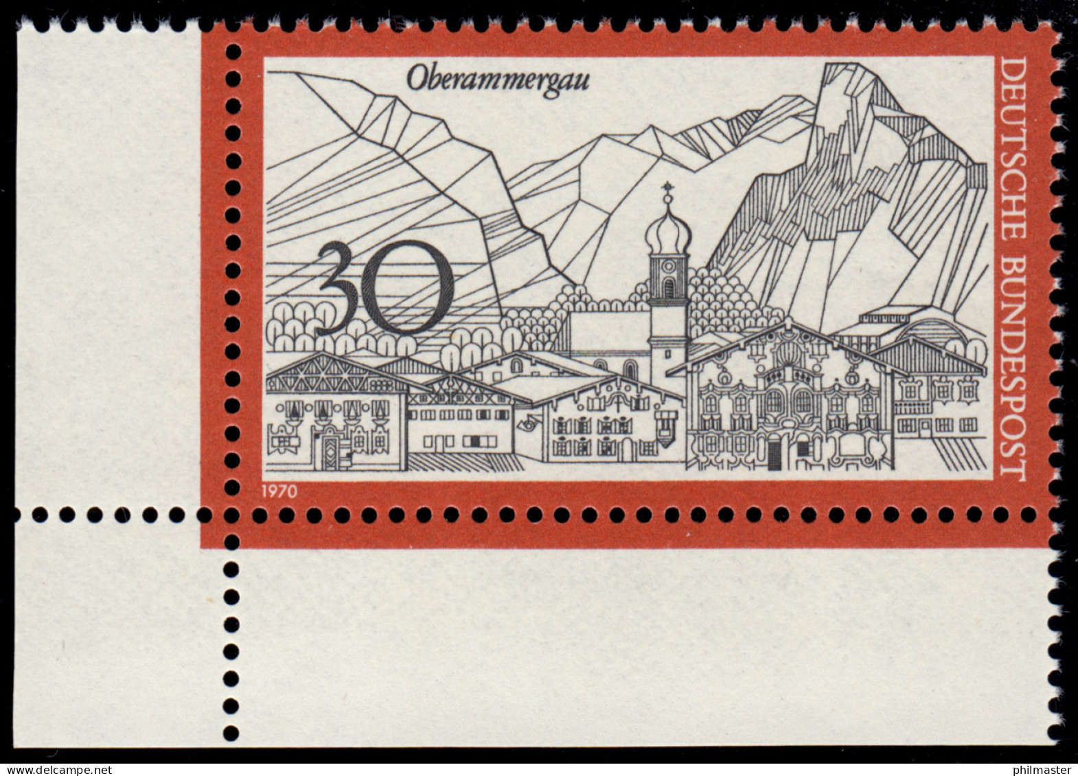 622 Fremdenverkehr Oberammergau ** Ecke U.l. - Unused Stamps