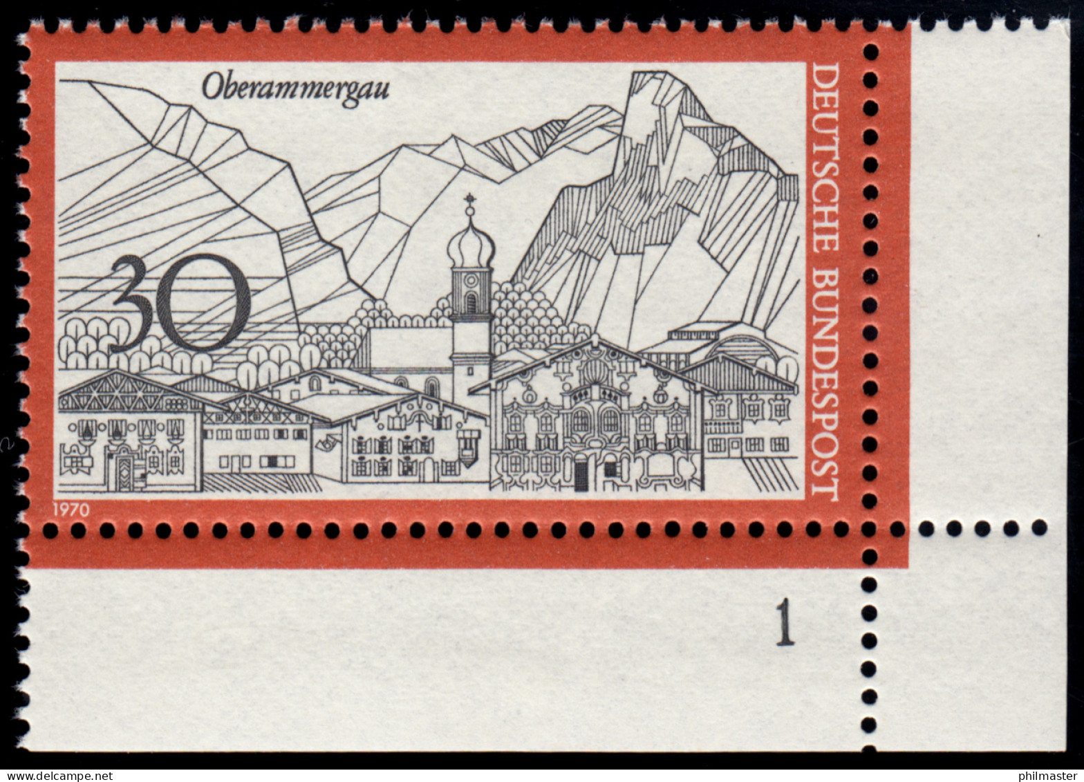 622 Fremdenverkehr Oberammergau ** FN1 - Unused Stamps
