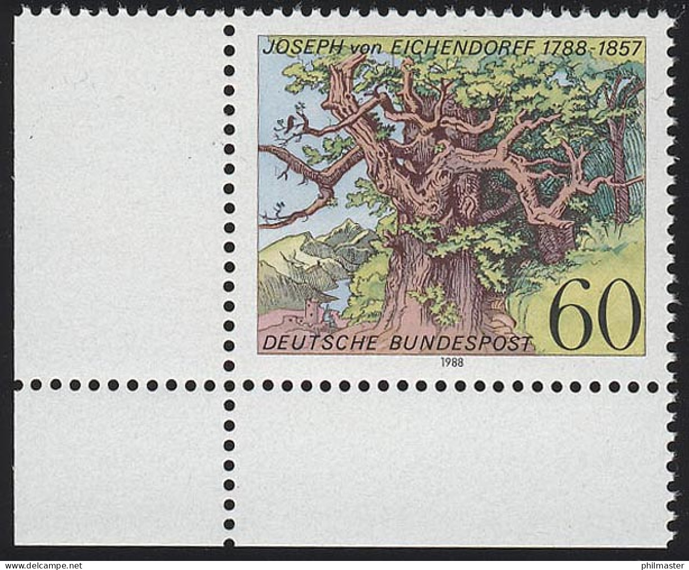1356 Joseph Von Eichendorf ** Ecke U.l. - Unused Stamps