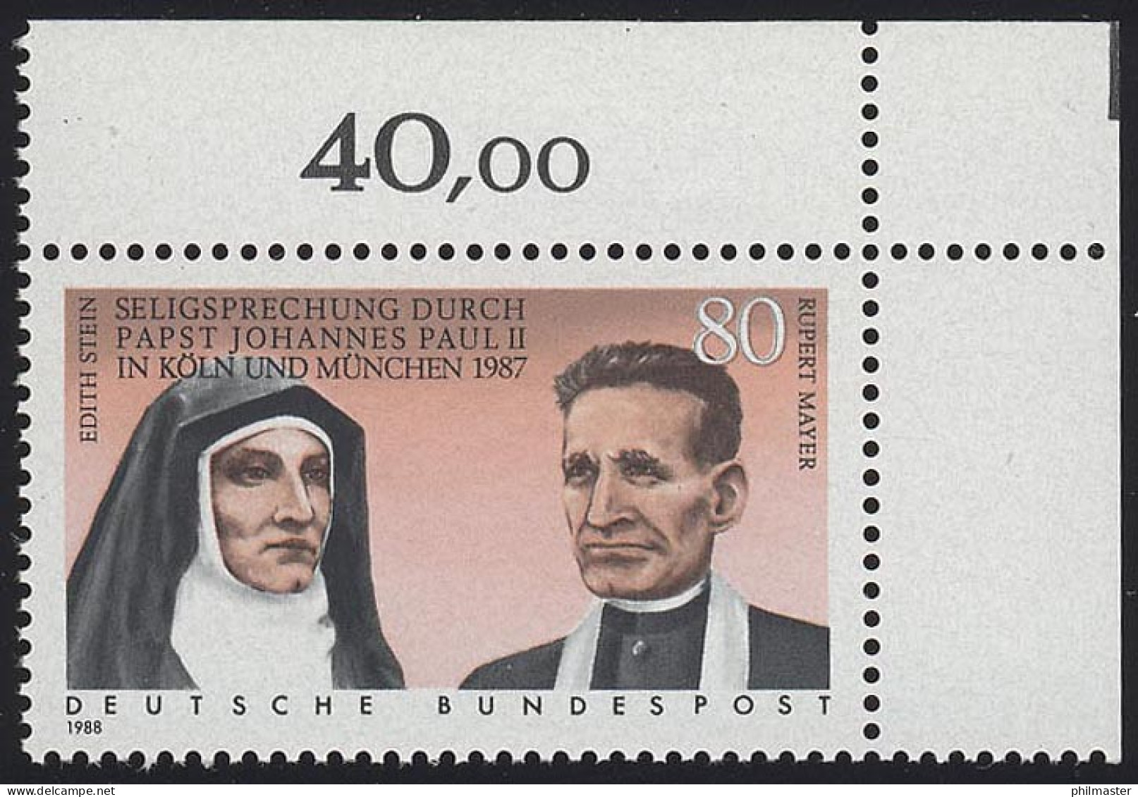 1352 Edith Stein Und Rupert Mayer ** Ecke O.r. - Unused Stamps