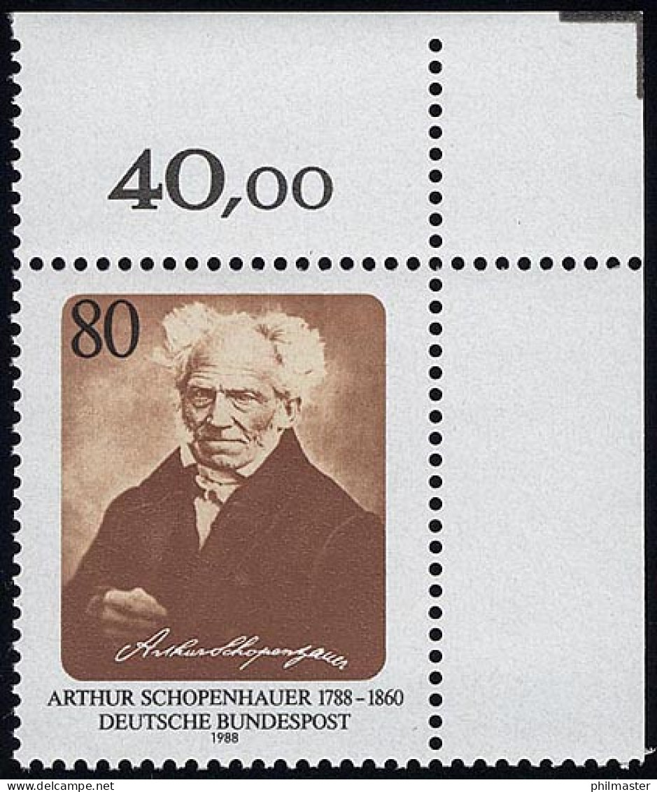 1357 Arthur Schoppenhauer ** Ecke O.r. - Unused Stamps
