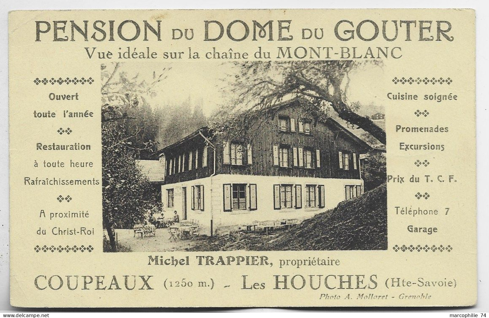 LES HOUCHES HAUTE SAVOE CARTE PENSION DU DOME DU GOUTER COUPEAUX MICHE TRAPPIER - Les Houches