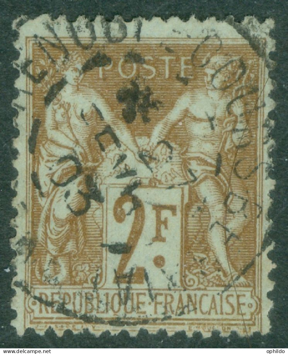 France   105  Ob  TB  Obli  Grenoble  Cours Berriat   - 1898-1900 Sage (Tipo III)