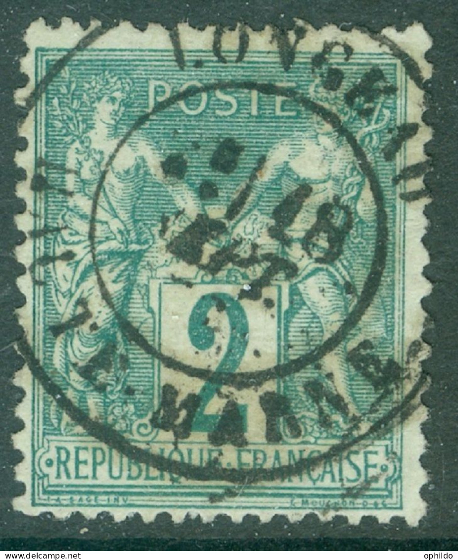 France   74  Ob  TB  Obli  Langeau Haute Marne   - 1876-1898 Sage (Type II)