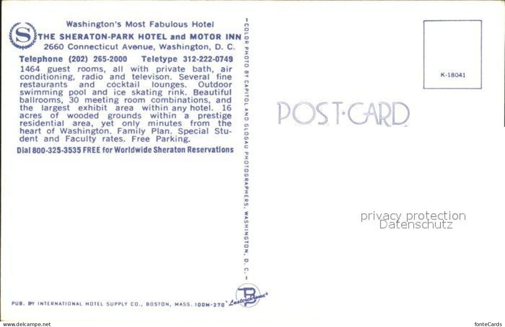 72427173 Washington DC The Sheraton Park Hotel And Motor Inn Fliegeraufnahme  - Washington DC