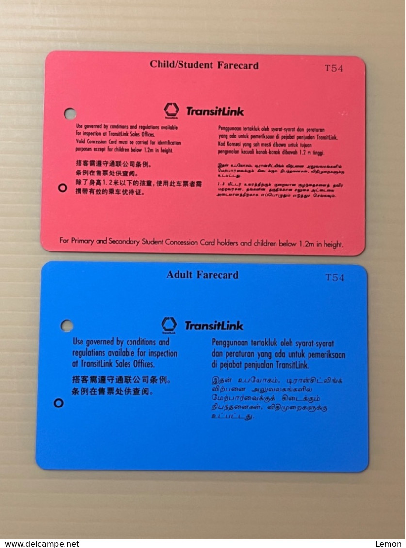 Singapore SMRT TransitLink Metro Train Subway Ticket Card, Commemorating Giro Farecard, Set Of 2 Used Cards - Singapore