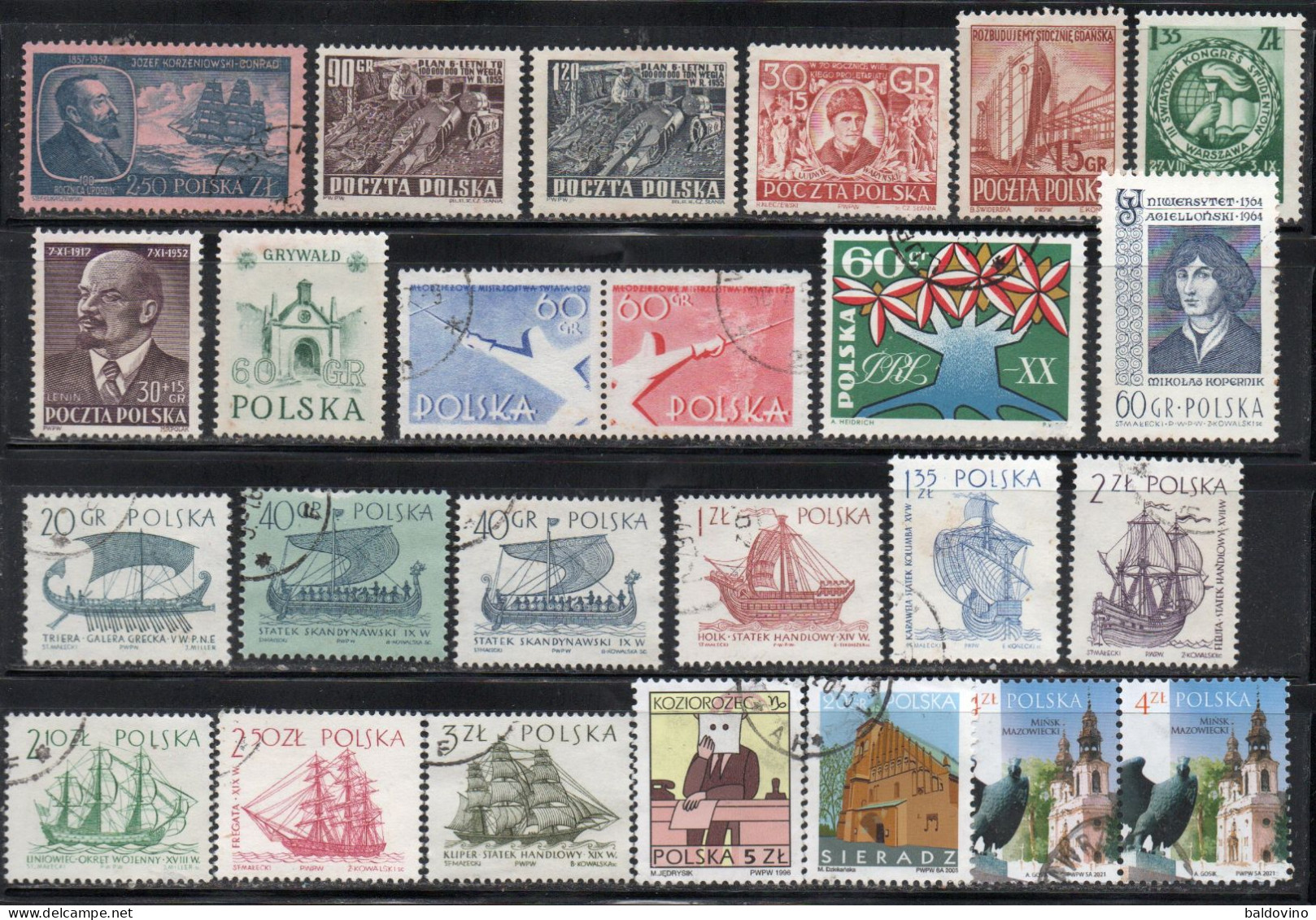 Polonia 1952-2021 56 Valori Usati - Collections