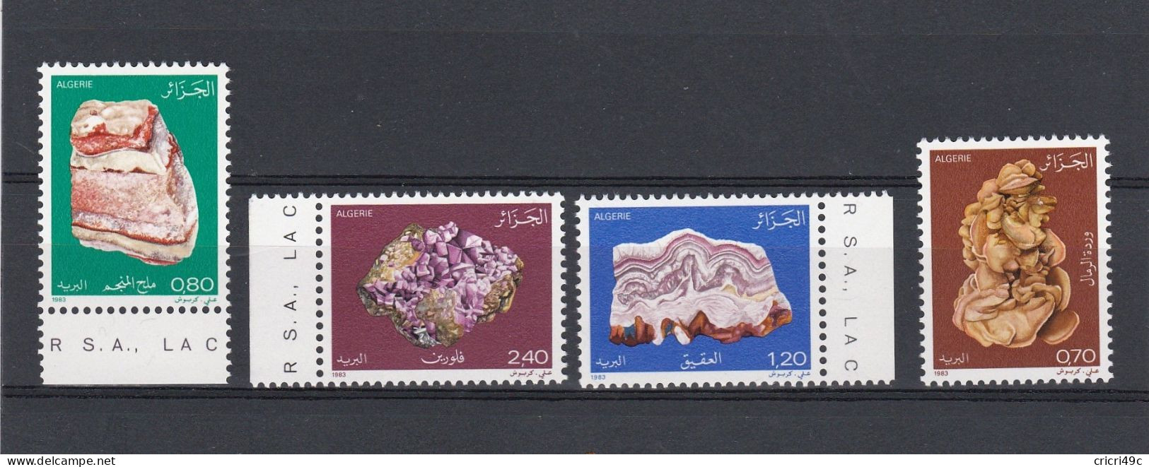 Algérie 1983  Ressources Minérales   N° Y&T 781 à 784 Neufs** - Algérie (1962-...)