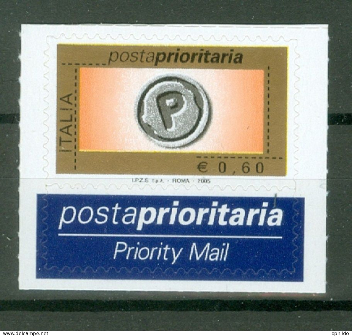 Italie  2005 Poste Prioritaire  0.60 Euro  * *  TB  - 2001-10:  Nuevos
