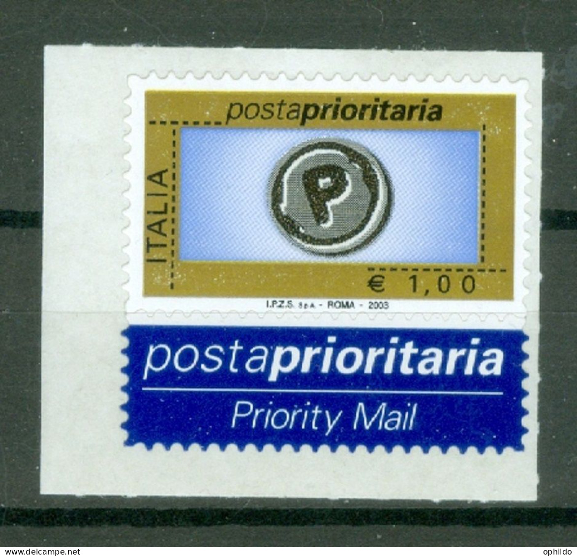 Italie  2003 Poste Prioritaire  1 Euro  * *  TB  - 2001-10: Nieuw/plakker