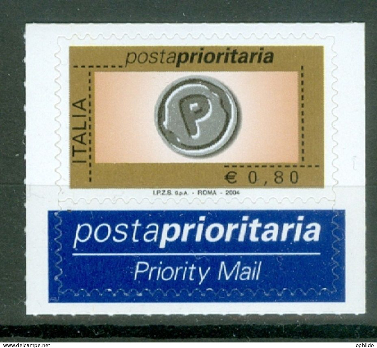 Italie  2004 Poste Prioritaire  0.80 Euro  * *  TB   - 2001-10:  Nuevos