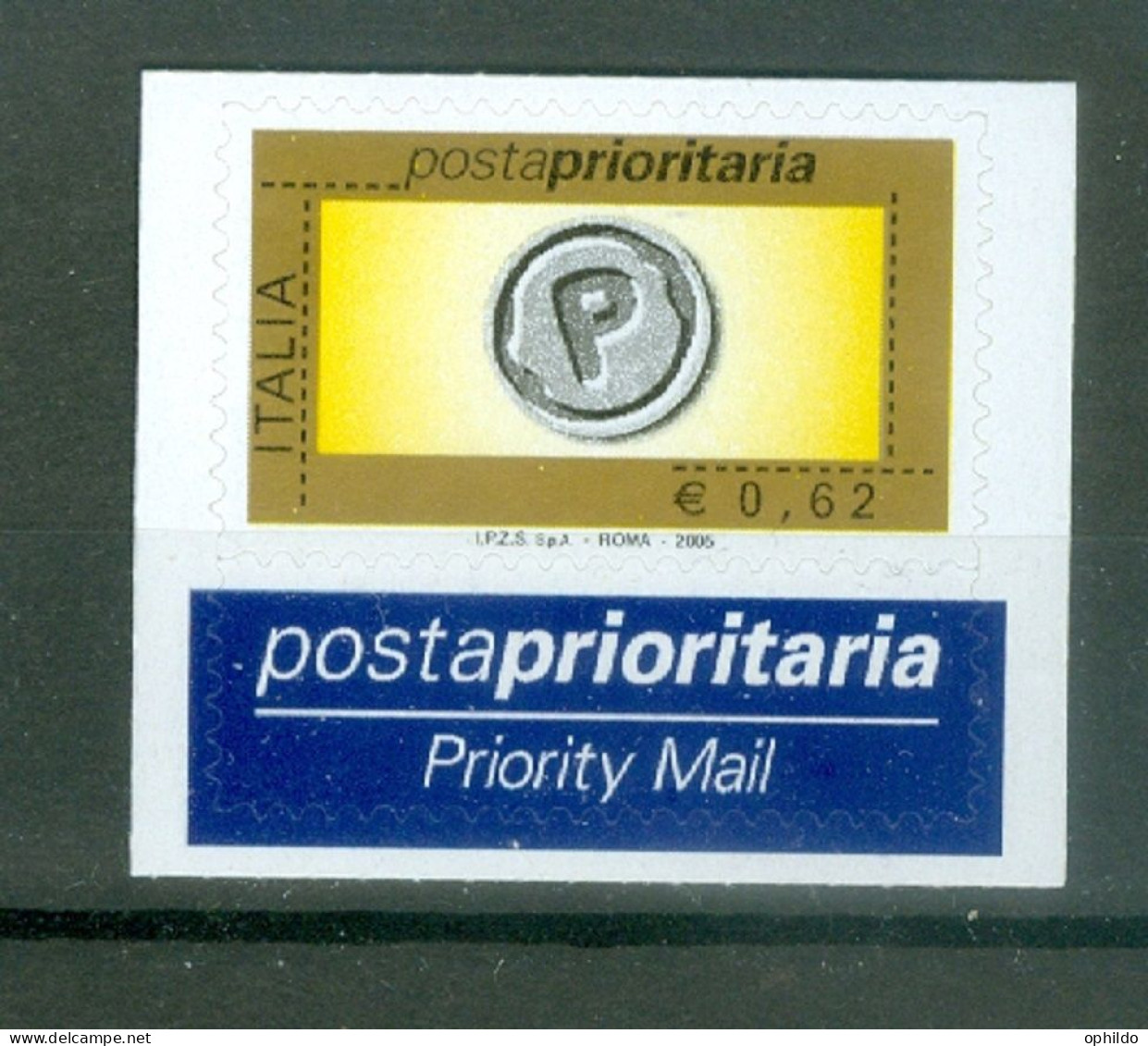Italie  2005 Poste Prioritaire  0.62 Euro  * *  TB  - 2001-10:  Nuovi