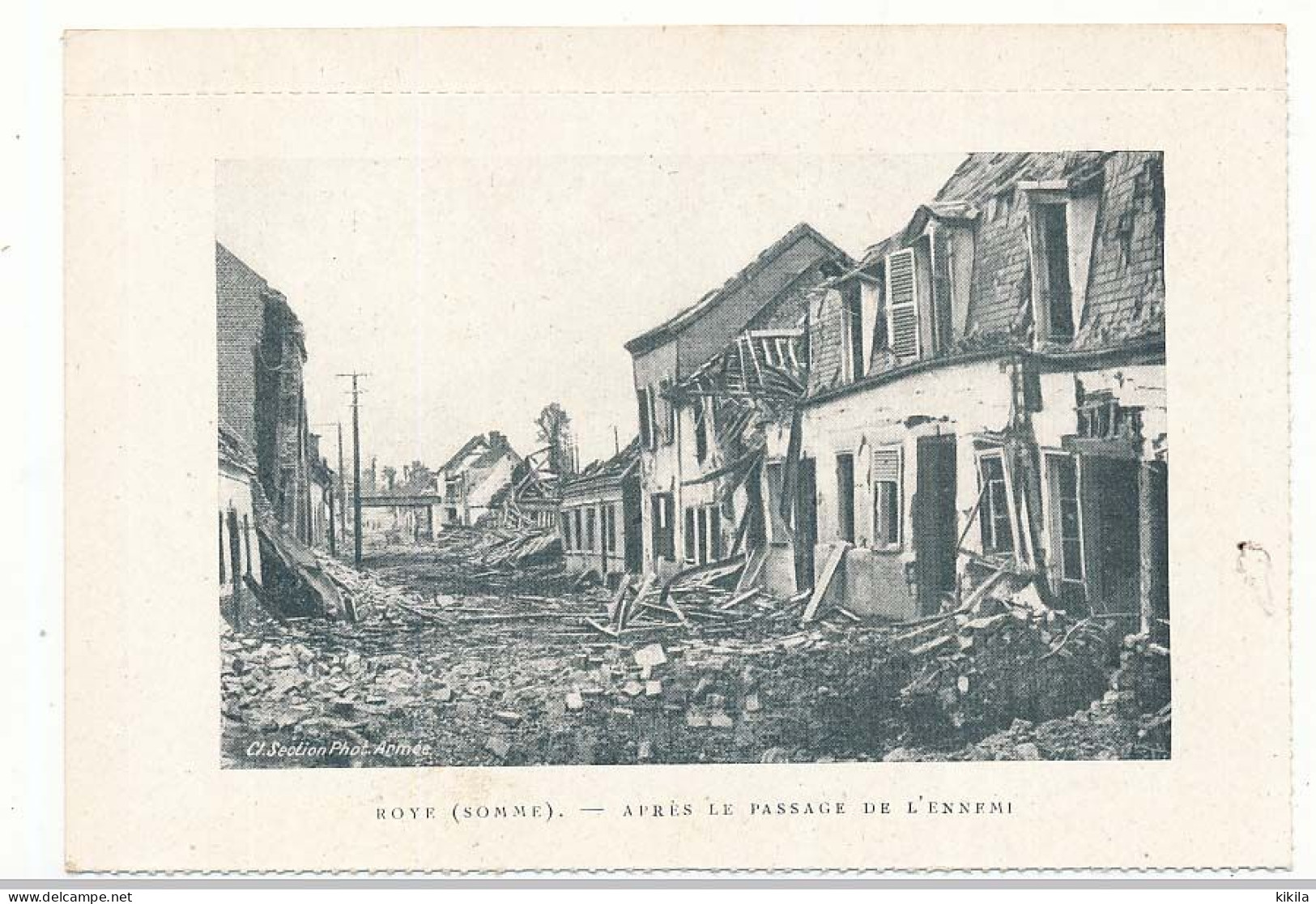CPA 9 X 14 Somme ROYE Après Le Passage De L'ennemi   Rue Ruines De Maisons - Roye