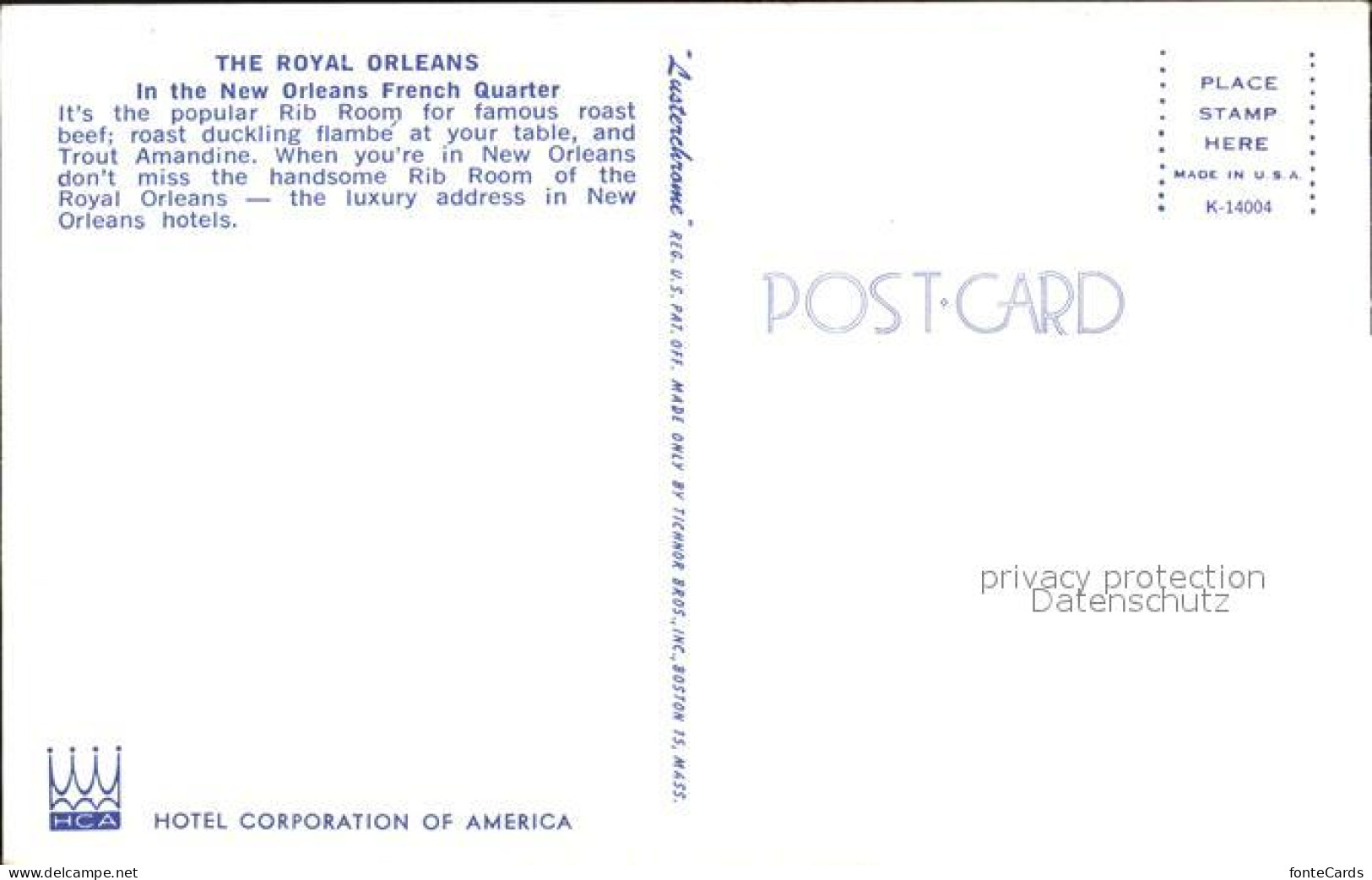 72409306 New_Orleans_Louisiana The Royal Orleans Restaurant Rib Room - Autres & Non Classés