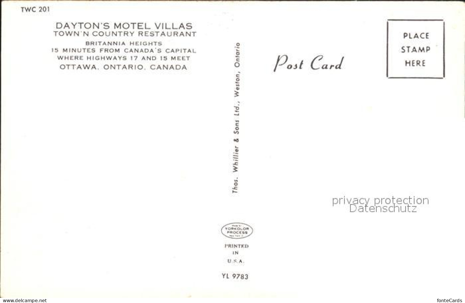 72409011 Ottawa Ontario Daytons Motel Villas Ottawa Ontario - Non Classificati