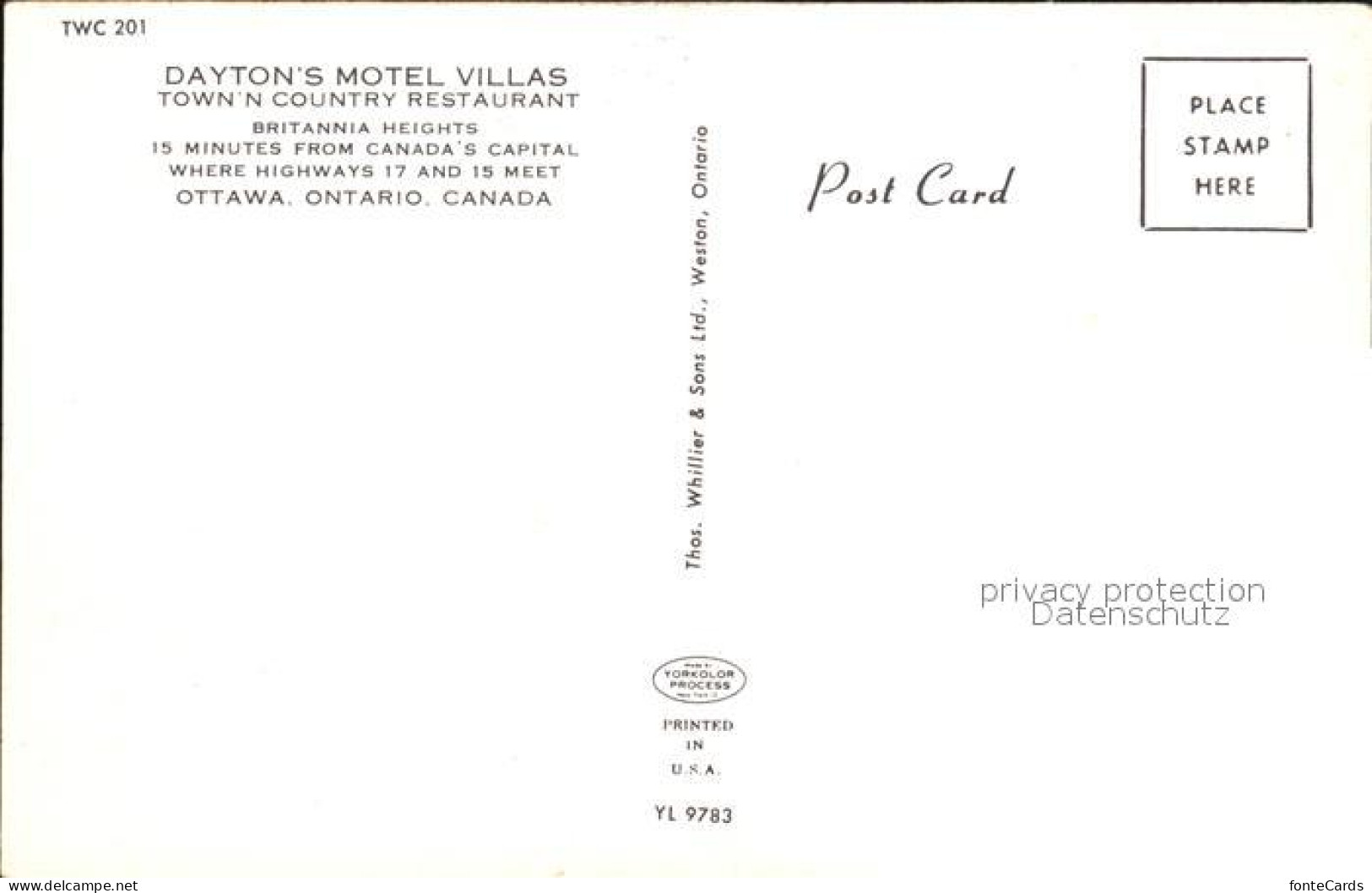 72409011 Ottawa Ontario Daytons Motel Villas Ottawa Ontario - Non Classés