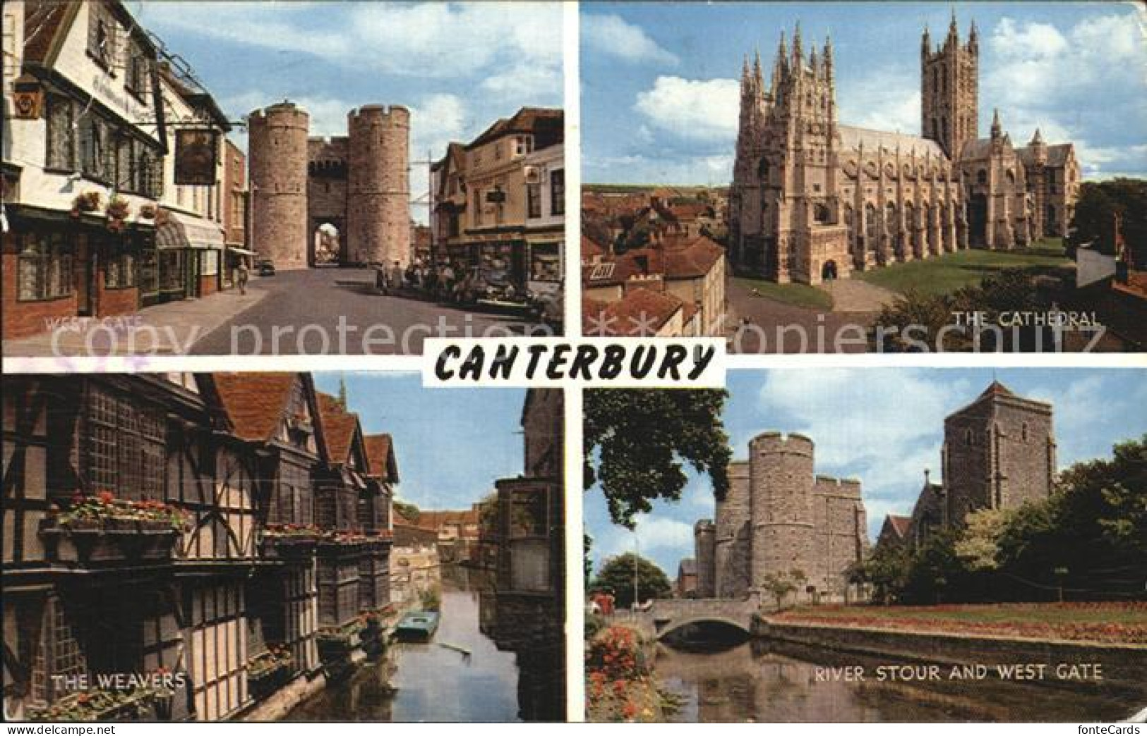 72406340 Canterbury Kent Kathedrale West Gate The Weavers River Stour And West G - Autres & Non Classés