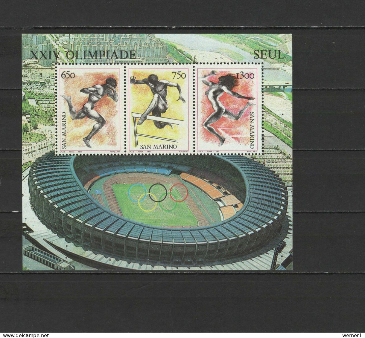 San Marino 1988 Olympic Games Seoul, Athletics, S/s MNH - Estate 1988: Seul