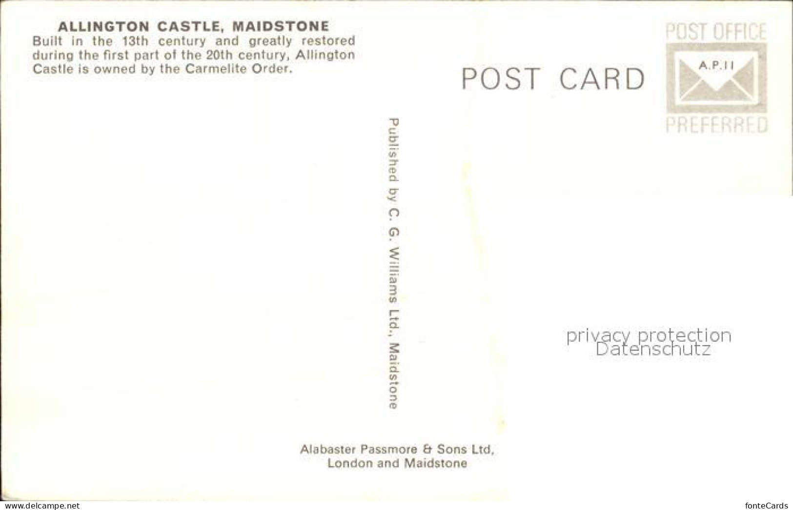 72404944 Maidstone Allington Castle  - Autres & Non Classés