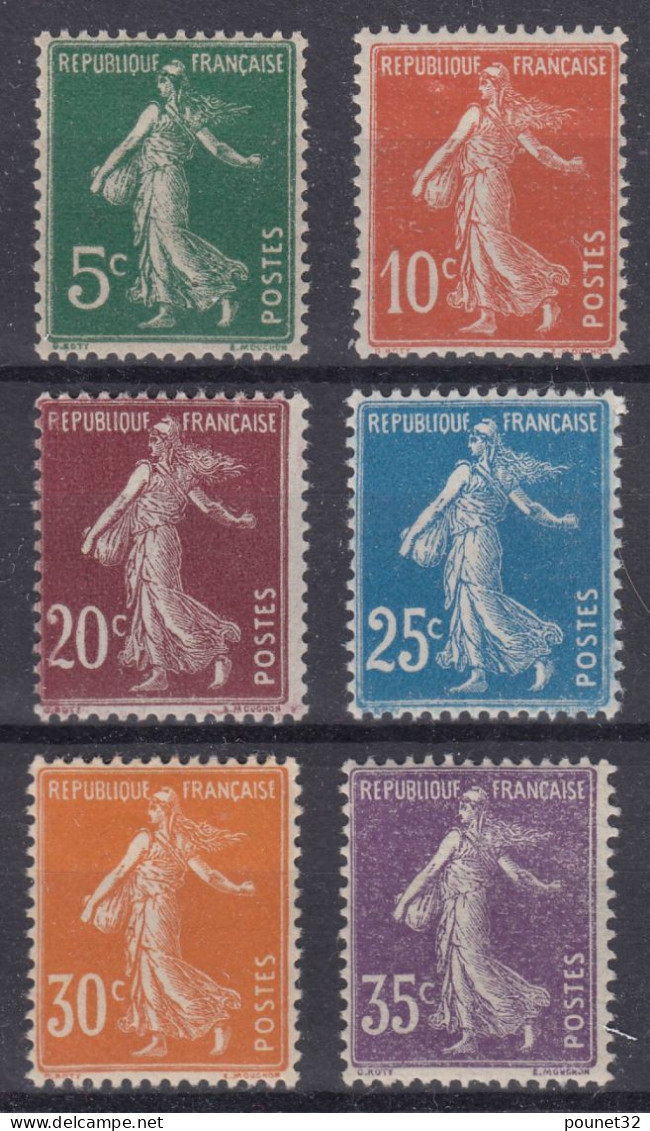 TIMBRE FRANCE SEMEUSE SERIE N° 137/142 NEUFS ** GOMME SANS CHARNIERE - COTE 115 € - 1906-38 Semeuse Camée