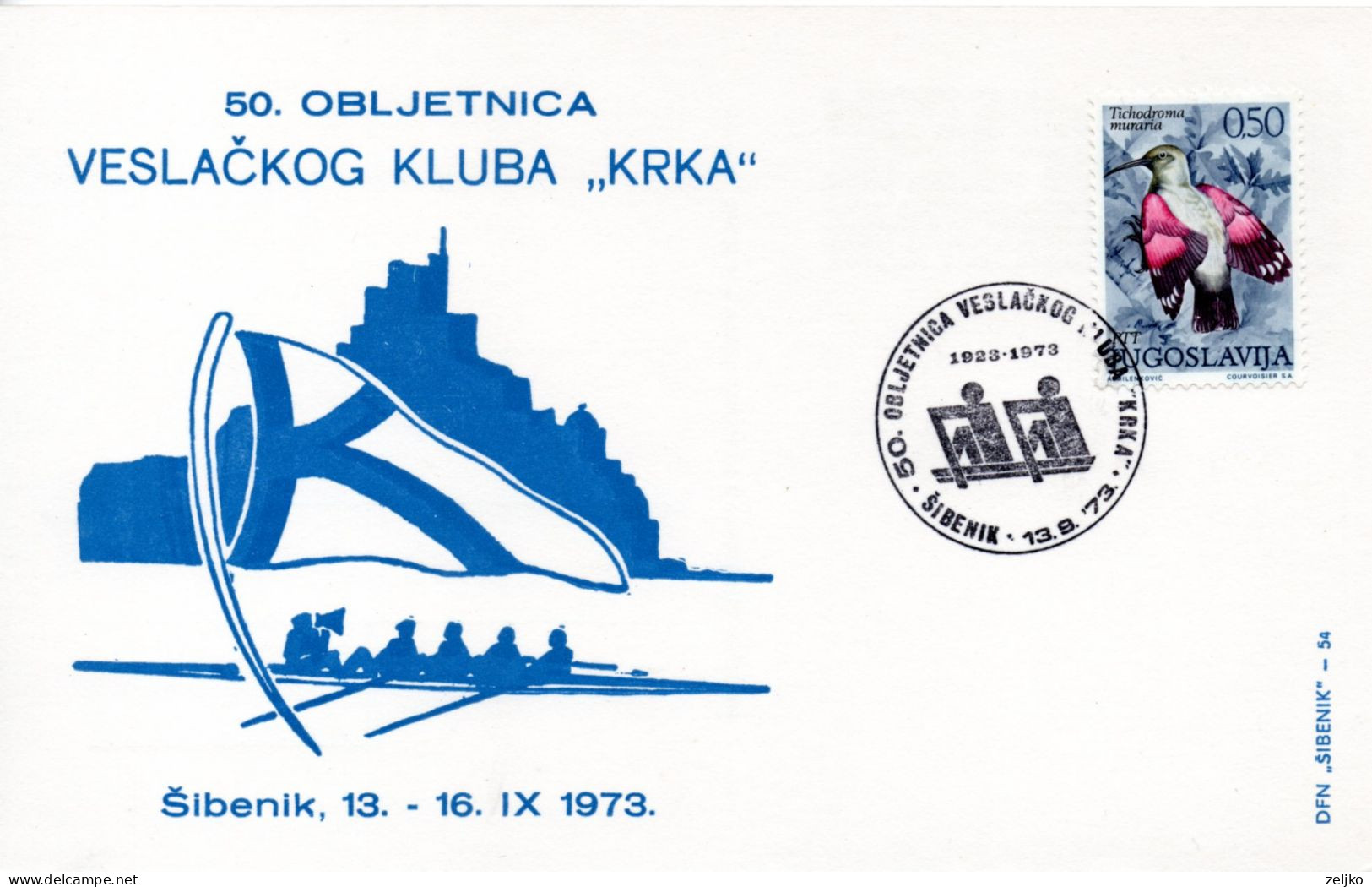 Yugoslavia, Rowing, 50 Years Of The Yugoslav Rowing Club Krka, Šibenik 1973 - Aviron