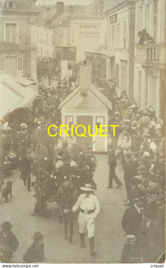 72 Aubigné, Carte Photo N° 1, Défilé Cavalcade, 1905 - Other & Unclassified