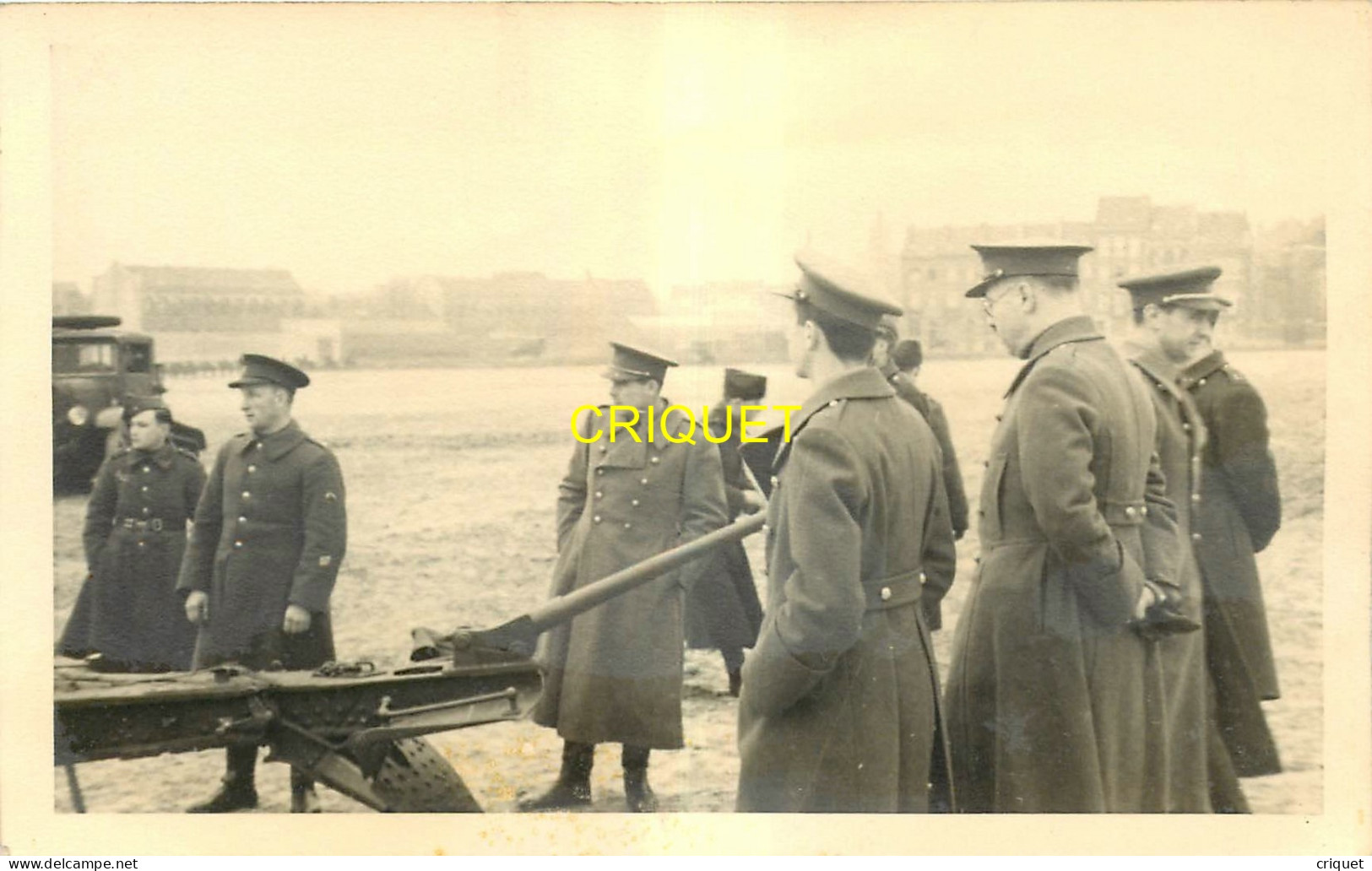 Bruxelles, Plaine D'Etterbeek, Carte Photo N° 2 Des Manoeuvres Militaires, Pâques 1937, Visite De Gradés, Beau Document  - Feiern, Ereignisse