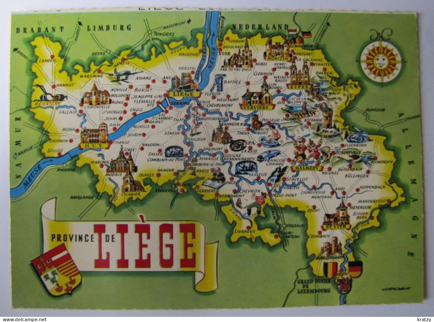 BELGIQUE - LIEGE - Carte De La Province - Autres & Non Classés