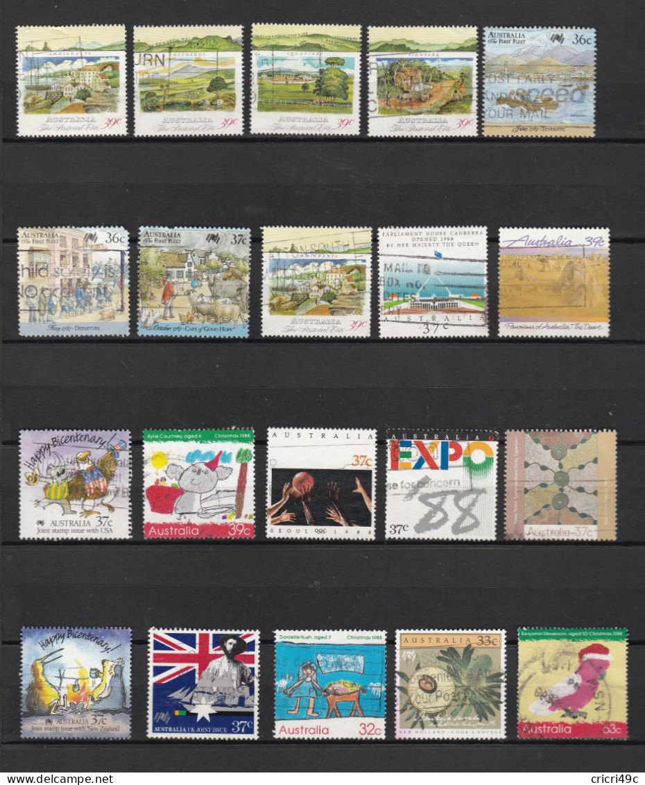 Australie 1 Lot De 20 Timbres Oblitérés   (a10) - Usados