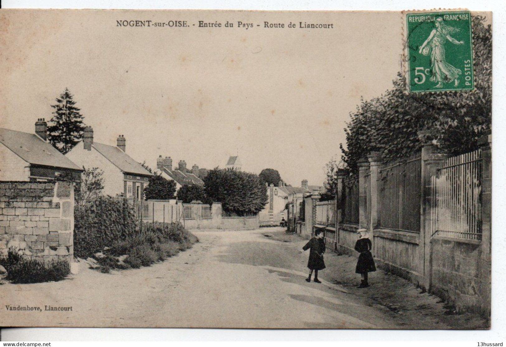 Carte Postale Ancienne Nogent Sur Oise - Entrée Du Pays. Route De Liancourt - Nogent Sur Oise