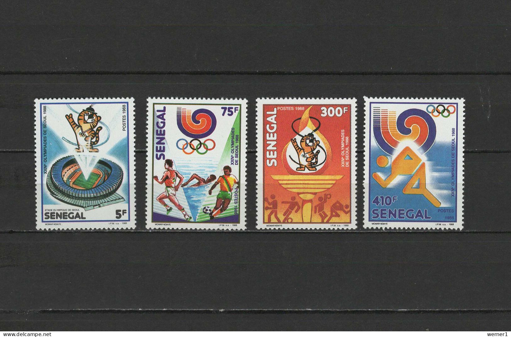 Senegal 1988 Olympic Games Seoul, Athletics, Football Soccer, Swimming, Basketball Etc. Set Of 4 MNH - Summer 1988: Seoul