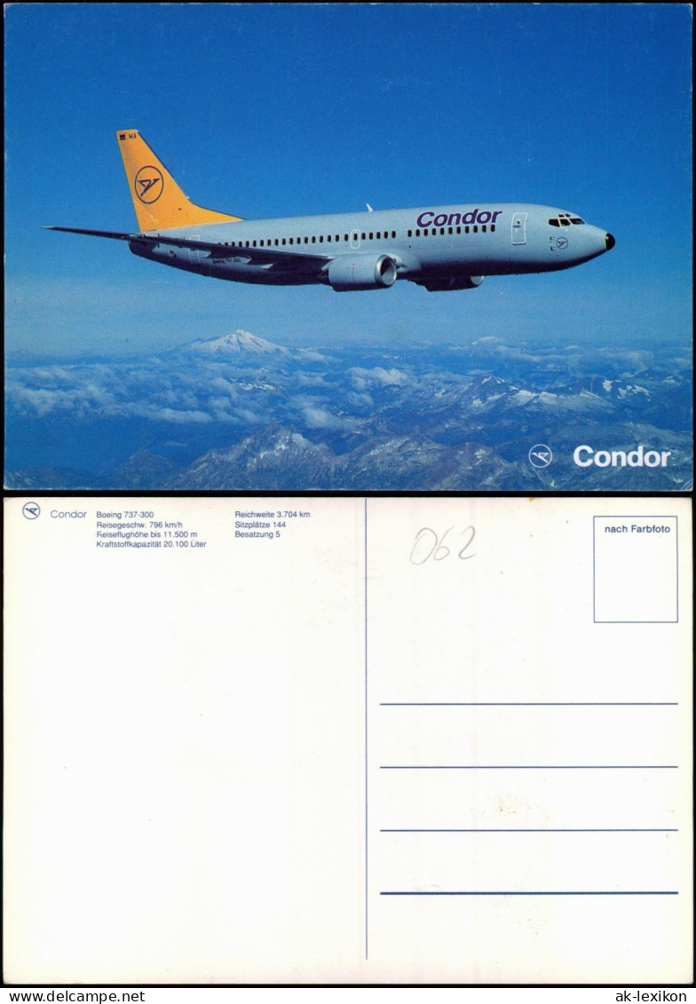 Ansichtskarte  Flugzeug Airplane Avion Condor Boeing 737-300 1994 - 1946-....: Ere Moderne