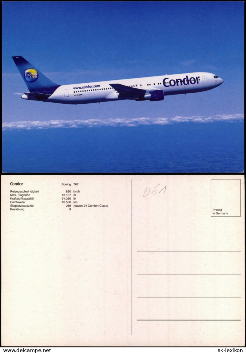 Ansichtskarte  Flugzeug Airplane Avion Boeing 767 Condor 1993 - 1946-....: Ere Moderne