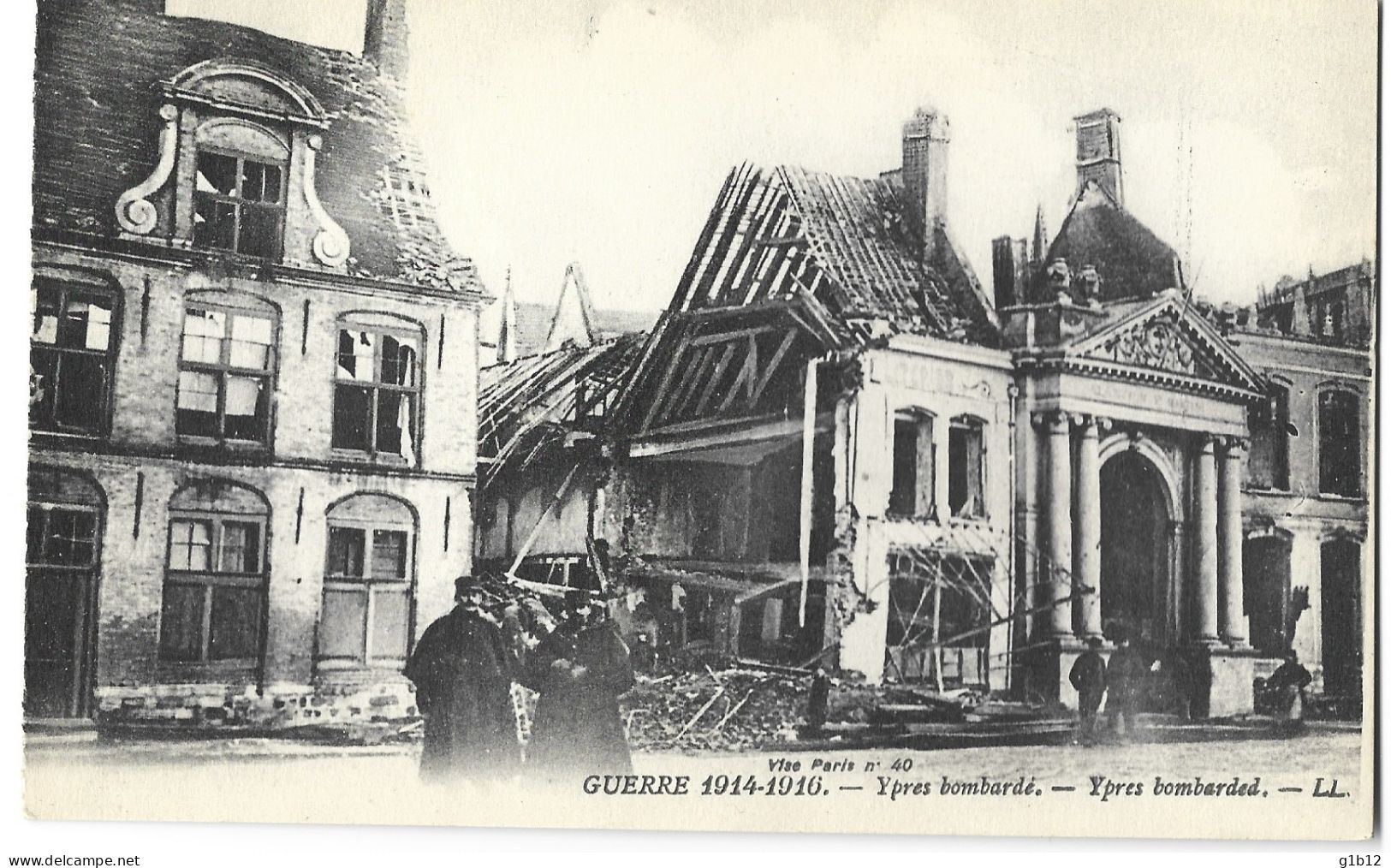 YPRES BOMBARDEE  - 5 CARTES - Ieper