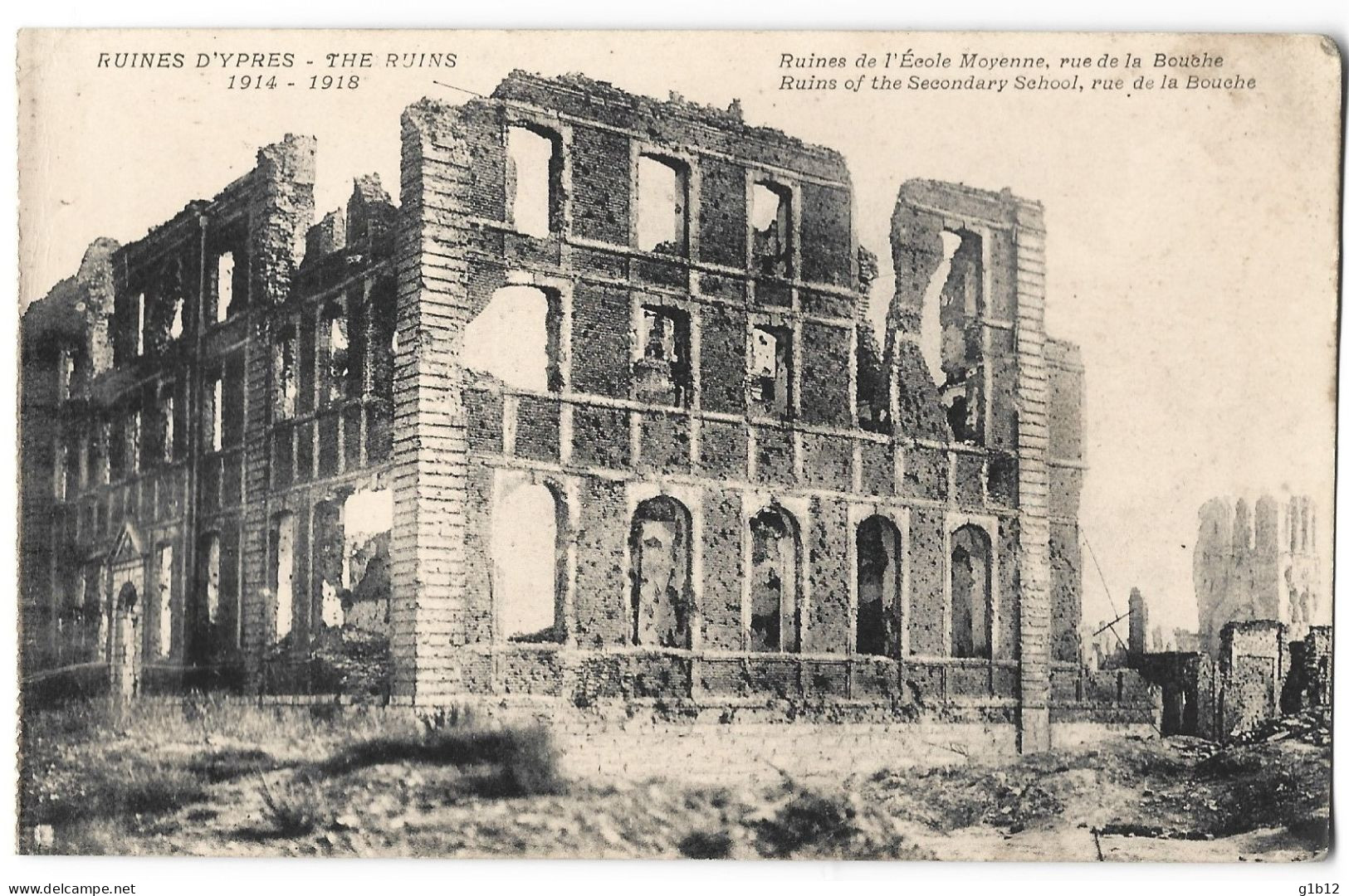 YPRES BOMBARDEE  - 5 CARTES - Ieper