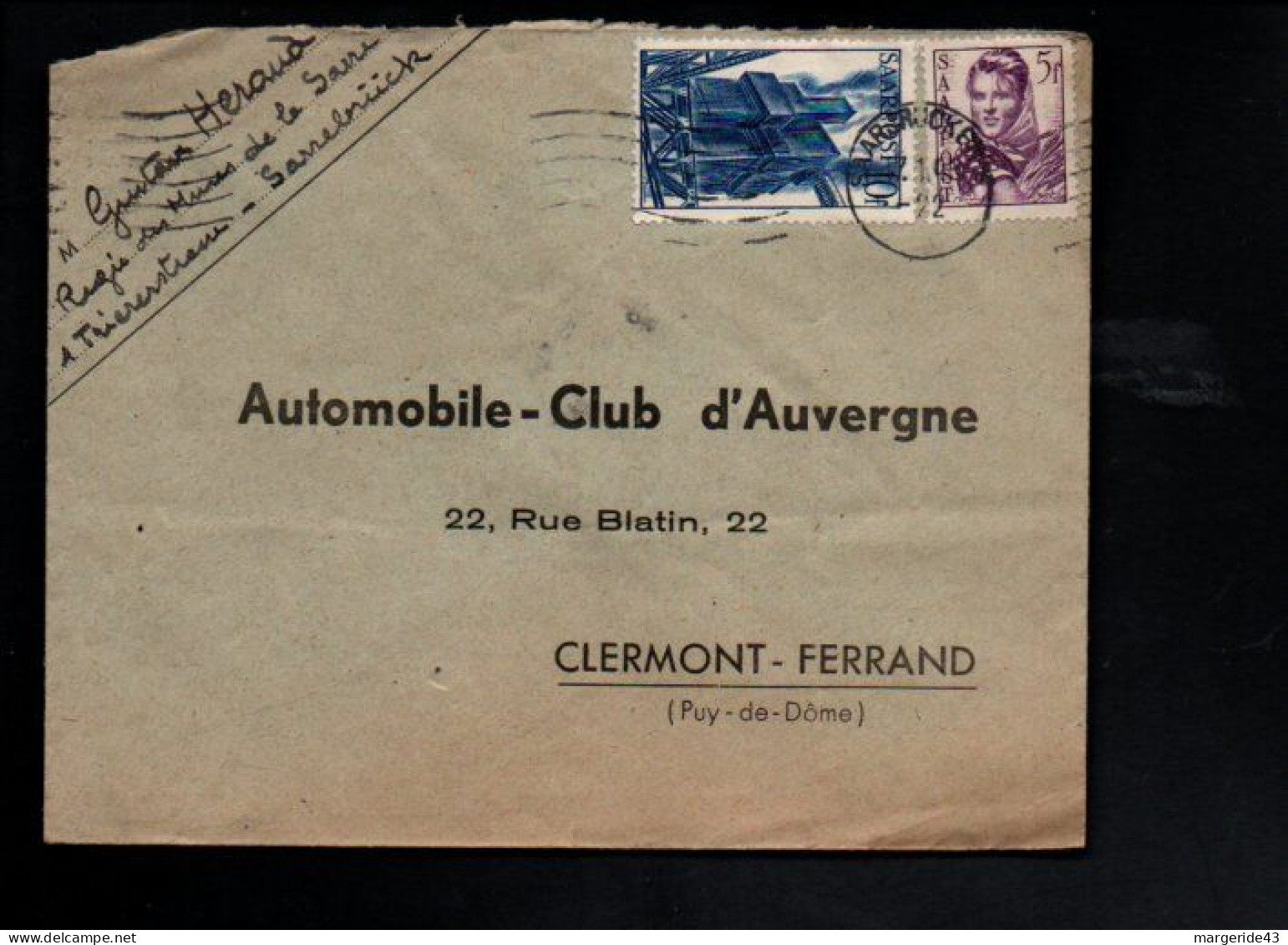 SARRE AFFRANCHISSEMENT COMPOSE SUR LETTRE POUR LA FRANCE 1922 - Altri - Europa