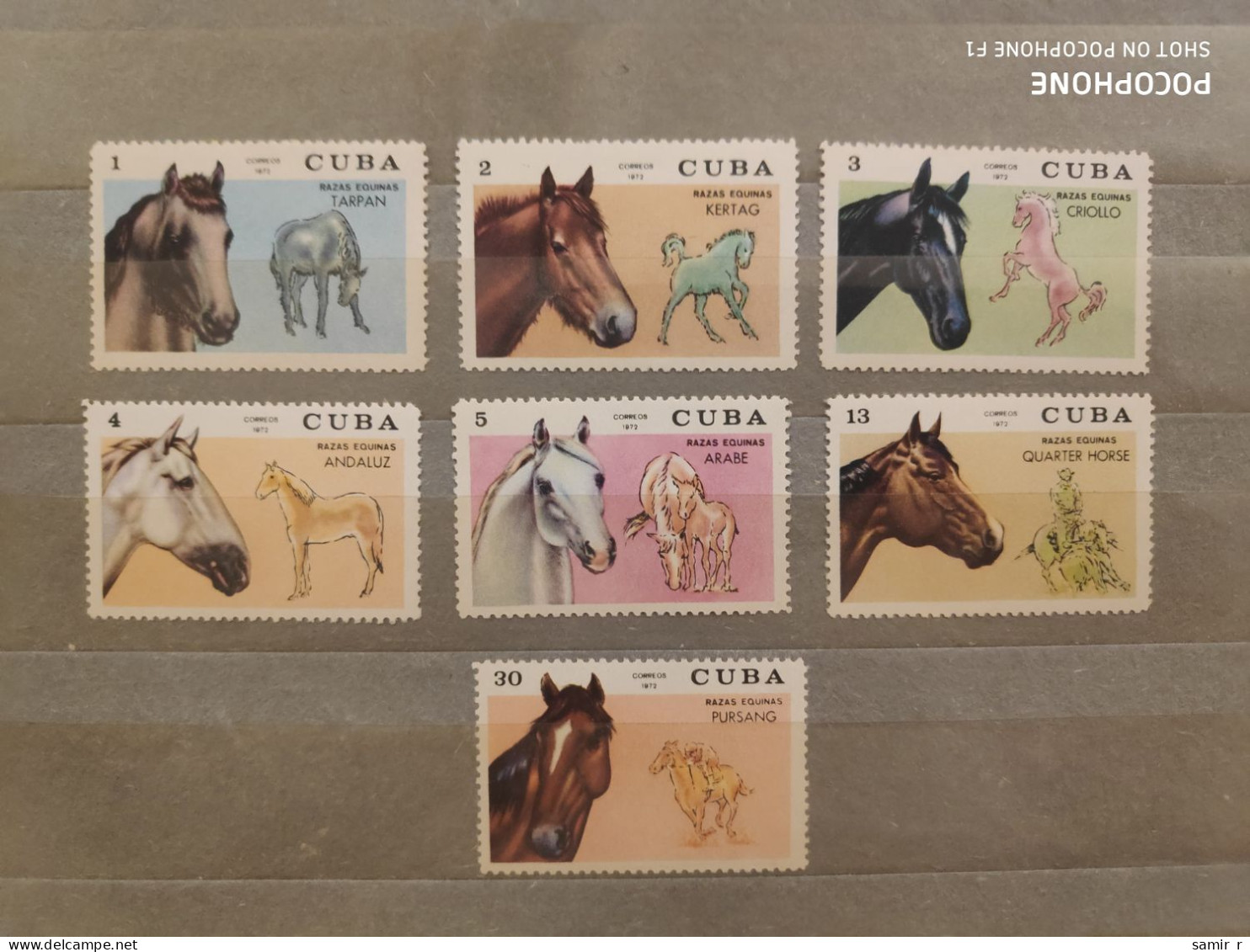 1972	Cuba	Horses (F90) - Neufs