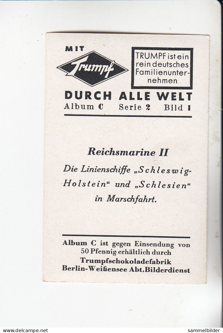 Mit Trumpf Durch Alle Welt  Reichsmarine II Linienschiffe Schleswig - Holstein Und Schlesien  C Serie 2# 1 Von 1934 - Otras Marcas